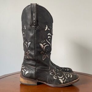 Roper Women's Belle Metallic Square Toe Western Cowboy Boots | US 5